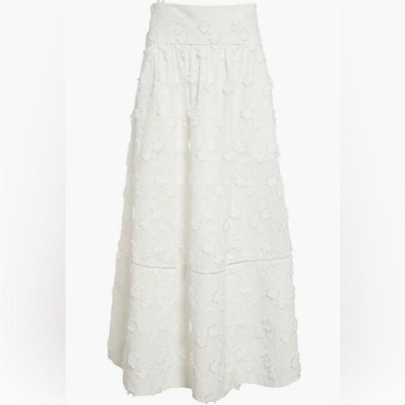 FARM Rio Off White 3D Flower Midi Skirt in $295 Small NWT - Picture 8 of 10